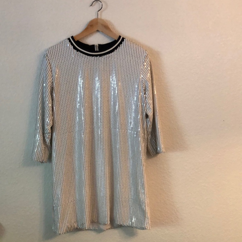 White mini sequins dress
